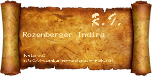 Rozenberger Indira névjegykártya